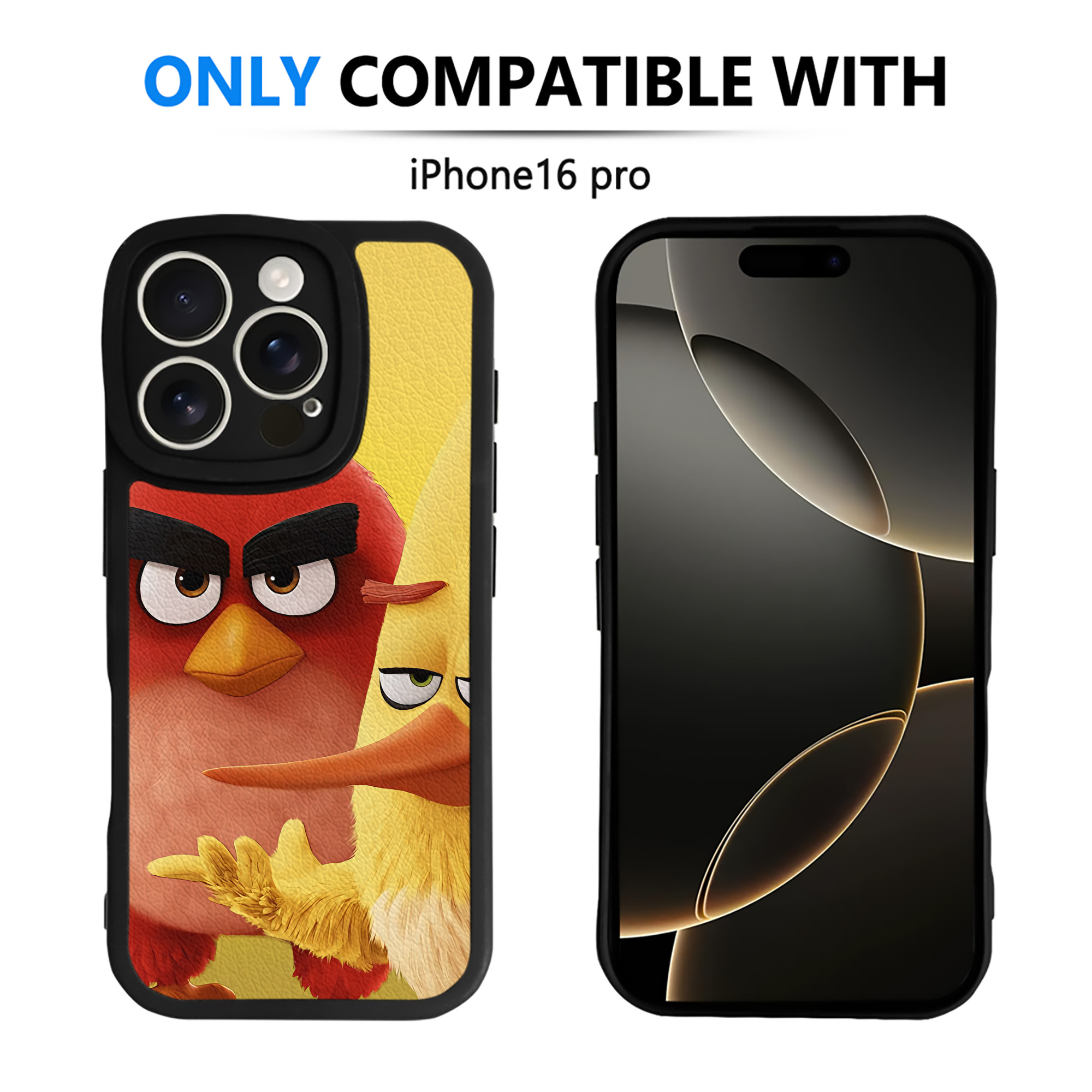 （画像用） Angry Birds アングリーバード 【iPhone 16シリーズ対応】シリコンスマホケース（レザー調） 材質：シリコン